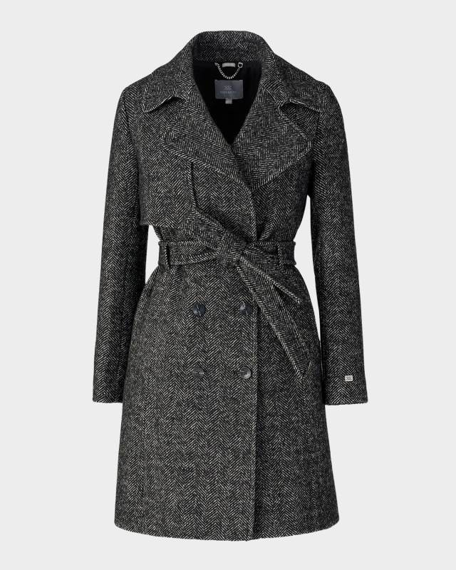 Fabianne-H Wool Houndstooth Trench Coat
